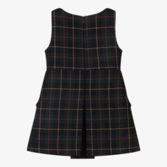 GREEN & BLUE TARTAN WOOL DRESS - Picture 2 of 4